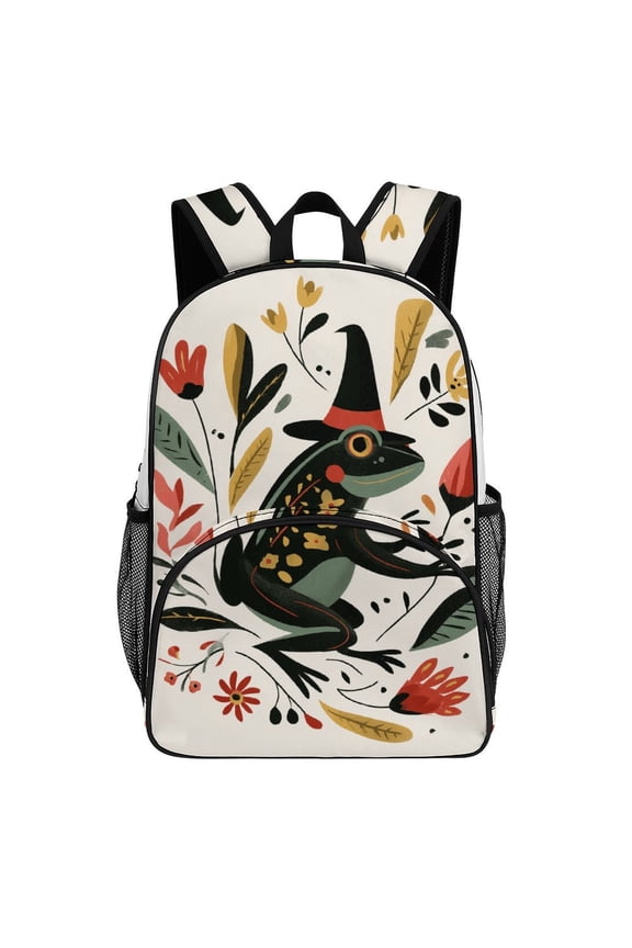 Witch Frog Floral Autumn Design Backpacks for Backpack for Bookbag