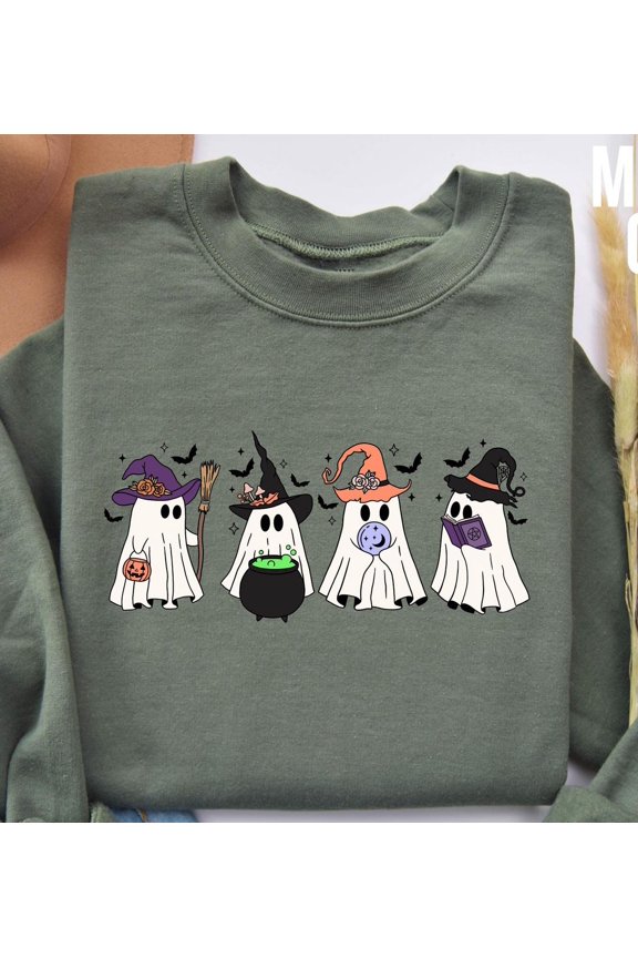 Witch Ghosts Sweatshirt, Ghost Sweater, Ghost Sweatshirt, Sweatshirt, Ideas, Spooky Shirt All Size S-5Xl