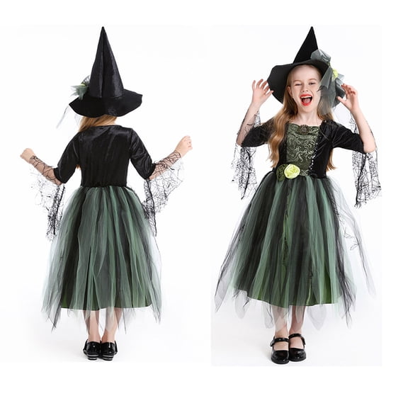 Witch Girl Outfits Tutu Dress Halloween Tulle Dress Kids Halloween Outfits 5-6 Years Kids Girls Halloween Dress