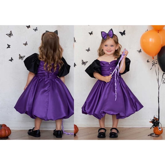 Witch Girl Outfits Tutu Mesh Dress Witch Cosplay Outfits Halloween Outfits for Kids 7-8 Years Halloween Outfits Dress Up
