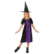 Rubies Girls Witch Purple & Black Halloween Costume Dress & Hat Small (4-6)