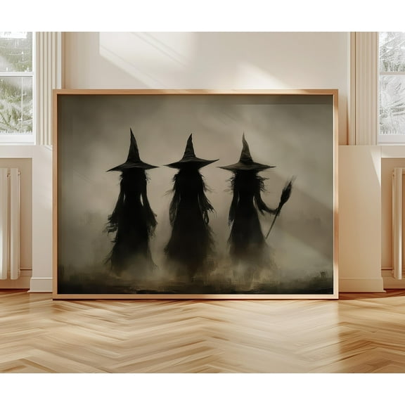 Witch Halloween Posters Print Poster Vintage Witch Wall Art Canvas Artwork Home Halloween Decoration No Frame