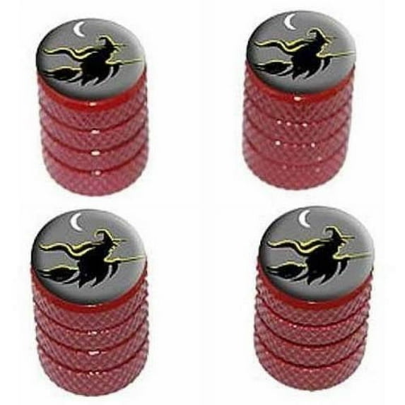 Witch Halloween Tire Rim Wheel Aluminum Valve Stem Caps, Multiple Colors