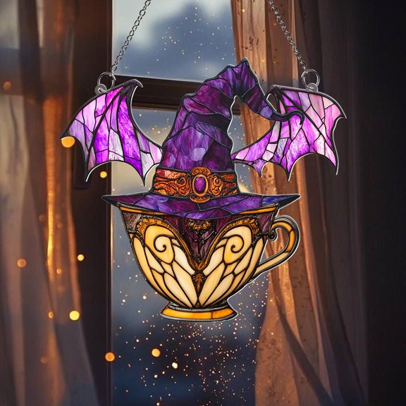 Witch Hat Acrylic Suncatcher: Halloween Window Decor