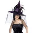 thumbnail image 1 of Witch Hat Adult Purple Halloween Costume Accessories One Size Female Fancy Dress Party Book Week, 1 of 2