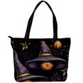 thumbnail image 1 of Witch Hat Canvas Leather Mix Handbag Twill Sponge Jeanette 30x10.5x39cm/11.8x4.1x15.4in, 1 of 5