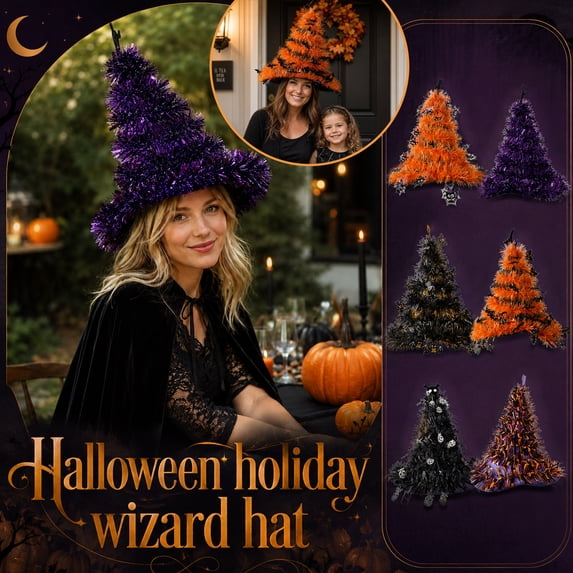 Witch Hat Decor Spooky Halloween Decorations Indoor Halloween Witch Decor Halloween Party Decor for Home Table Holiday Orange 1 Piece
