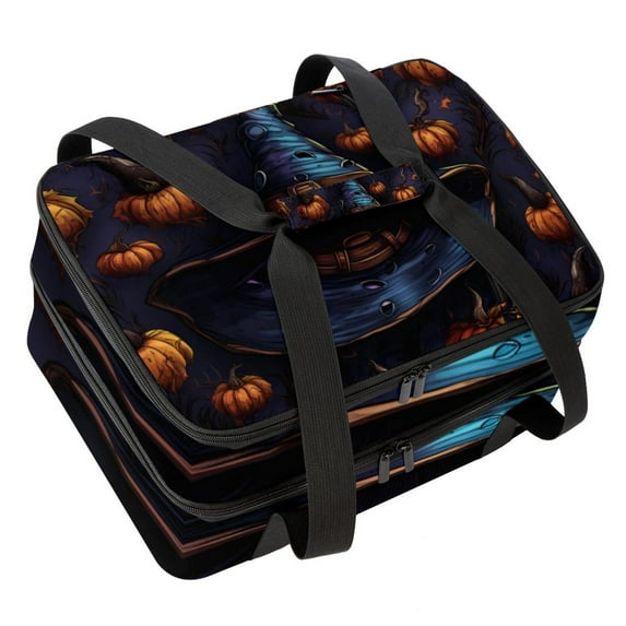 Witch Hat Double Layered Insulated Refrigerated Lunch Bag with Two Compartments, Large Capacity, and Carry Handle - 7.1x11.4x16.1 Inches
