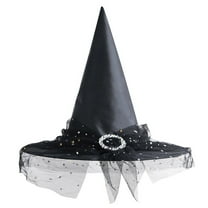 Witch Hat Halloween clothes Accessory for Adults s Party Decor Spooky Celebration - Portable Design Theme Parties Dance Events Roleplay Enthusiasts(Black)