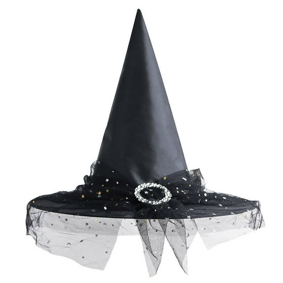 Witch Hat Halloween clothes Accessory for Adults s Party Decor Spooky Celebration - Portable Design Theme Parties Dance Events Roleplay Enthusiasts(Black)