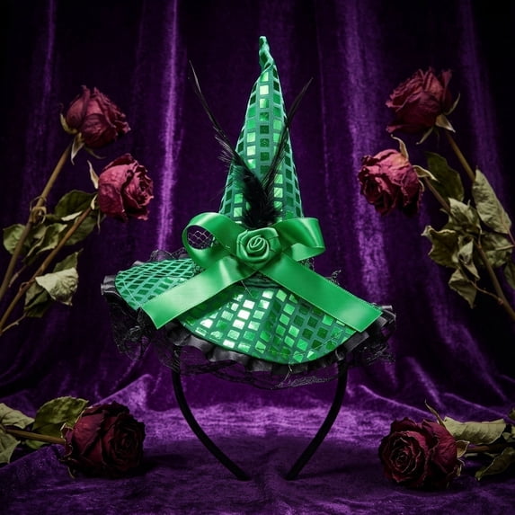 Witch Hat Headband for Women - Witches Headpiece for Halloween Costume Dress Up Masquerade Supplies