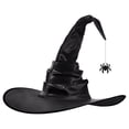 thumbnail image 1 of Witch Hat Hkoxplj Women Ruffled Bat Satin Witch Hat Oversized Wide Brim Halloween Costume Hat Elegant Gothic Cosplay Dress Up Hat Lightweight Festival Accessory for Halloween Masquerade Hat, 1 of 5