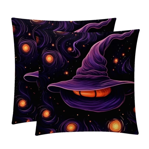 Witch Hat Inserts - Set of 2 Bed Pillow Inserts with Unique Patterns - Available in Sizes 16x16, 18x18, 20x20 Inches for Throw Pillow Covers - Great for Any Occasion!
