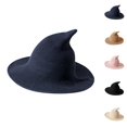 thumbnail image 1 of Witch Hat Knitted Cap for Women Large Brim Summer Sun Hat Masquerade Party Hats, 1 of 5