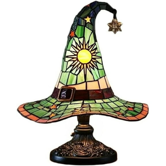 Witch Hat Lamps,Unique Nightstand Night Light,Halloween Glowing Witch Hat,Handmade Wizard Hat Shape Gothic Lamp,Witch Hat Lamp for Witchy Whimsy Gifts & Fantasy Enthusiasts