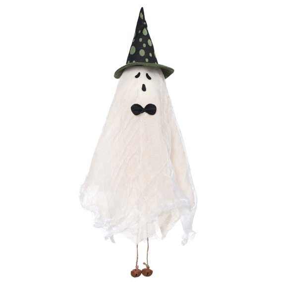 Witch Hat Spooky Hanging Ornament White Ghost Hanging Decoration Scary Tie White Spooky Tree Pendant Halloween Hat Spooky for Tree Wall Door Window Halloween Party Props Green