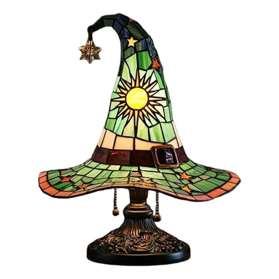 Witch Hat Table Lamp Resin Night Light Decorative Bedsides Lamp Nightstands Light For Kids Room Living Room Decoration