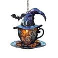 thumbnail image 1 of Witch Hat Tea Cup Wall Hook - Halloween Ornament & Functional Hanger - Acrylic Decor for Home/Party - 15x15cm Spooky Gift (Color as Shown), 1 of 4