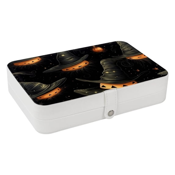 Witch Hat Travel Jewelry Organizer Storage Box Bracelet Holder, PU Leather with Removable Compartment, Portable