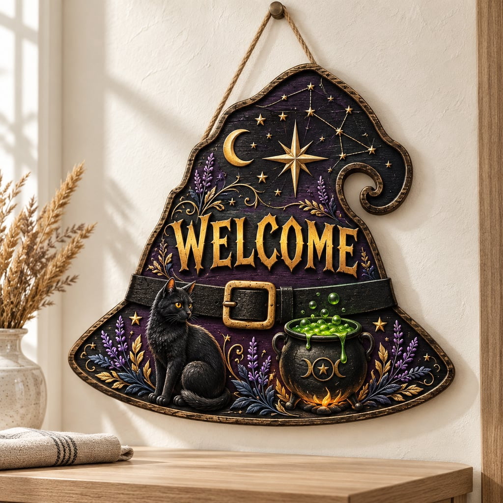 witch-hat-welcome-sign-black-cat-cauldron-door-hanger-for-halloween
