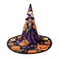 thumbnail image 1 of Witch Hat for Women, 3D Digital Print Halloween Costume Hat, Wide Brim Quilted Pointed Cone Hat, Great for Party Cosplay Dress Up and Festival Celebrations F, 1 of 1