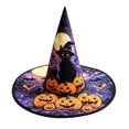 thumbnail image 1 of Witch Hat for Women, 3D Digital Print Halloween Costume Hat, Wide Brim Quilted Pointed Cone Hat, Great for Party Cosplay Dress Up and Festival Celebrations A, 1 of 1