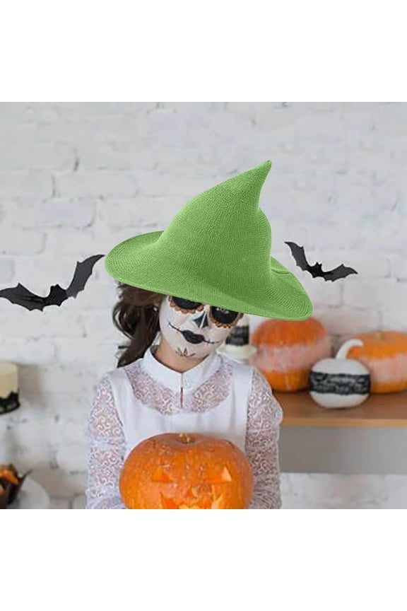 Witch Hat for Women Men Kids,Halloween Costume Accessories,Pointed Foldable Witch Hat with Adjustable Band,Cosplay Party Hat for Wizard Witches Halloween Party Decorations