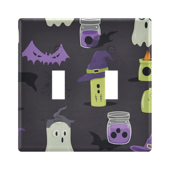Witch Hat and Candle Decorative Light Switch Plates Switch Cover Decorative Wall Plates Ideal for Living Room Kitchen Bedroom and Study