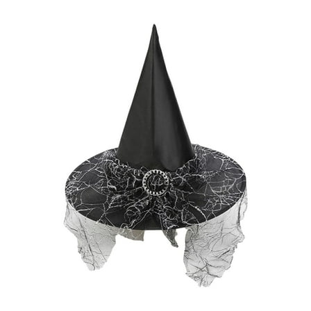 Witch Hat clothes Accessory Halloween Party Wizard Polyester Taffeta 1 Piece - Classic Design Foldable(Black)