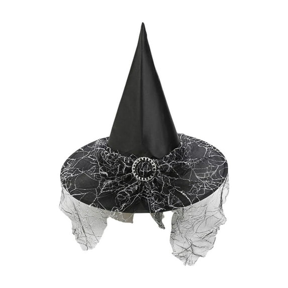 Witch Hat clothes Accessory Halloween Party Wizard Polyester Taffeta 1 Piece - Classic Design Foldable(Black)
