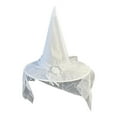 thumbnail image 1 of Witch Hat clothes Accessory Halloween Party Wizard Polyester Taffeta 1 Piece - Classic Design Foldable(White), 1 of 6