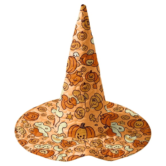 Witch Hat for Women, Halloween Costume Hat, High Pointed Wide Brim Cone Hat, Perfect for Party Dress Up and Costume Events Saffron