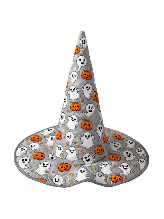 Witch Hat for Women, Halloween Costume Hat, High Top Cone Wide Brim Hat, Perfect for Party Dress Up Cosplay Festivals Gray