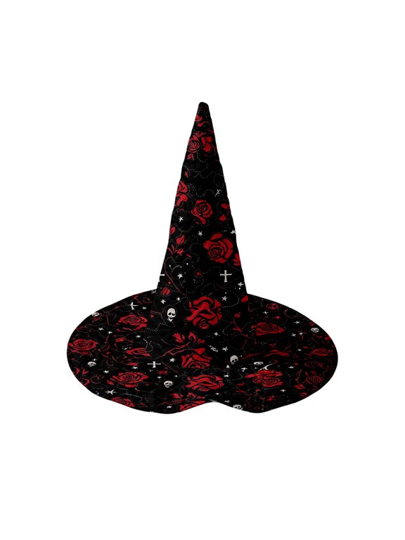 Witch Hat for Women, Halloween Costume Hat, Tall Pointed Wide Brim Cone Hat, Perfect for Party Dress Up Cosplay and Holiday Fun Black