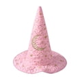 thumbnail image 1 of Witch Hat for Women, Halloween Costume Hat, Tall Pointed Wide Brim Quilted Cone, Perfect for Party Dress Up Cosplay and Seasonal Events Pink, 1 of 2