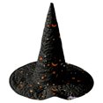 thumbnail image 1 of Witch Hat for Women, Halloween Party Costume Hat, Tall Pointed Wide Brim Quilted Cone, Great for Dress Up Cosplay and Festive Parties Black, 1 of 2