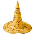 thumbnail image 1 of Witch Hat for Women, Halloween Party Costume Hat, Tall Pointed Wide Brim Quilted Cone, Great for Dress Up Cosplay and Festive Parties Yellow, 1 of 2