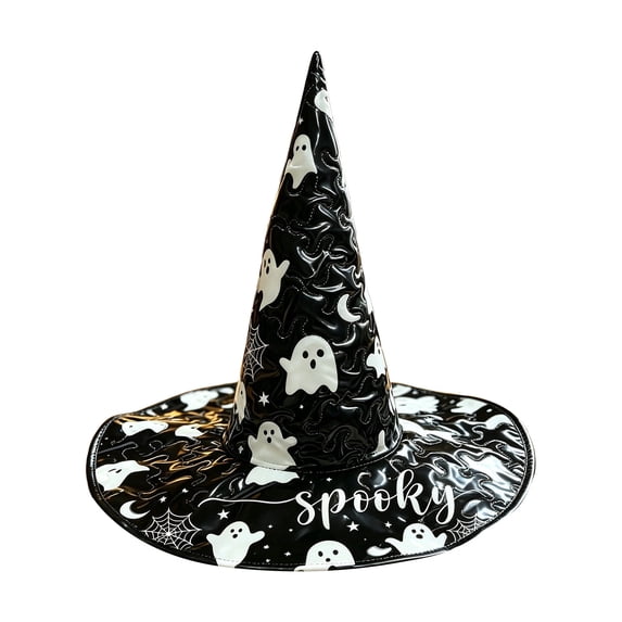 Witch Hat for Women, Halloween Party Costume Hat, Tall Pointed Wide Brim Quilted Cone, Great for Dress Up Cosplay and Seasonal Festivities B