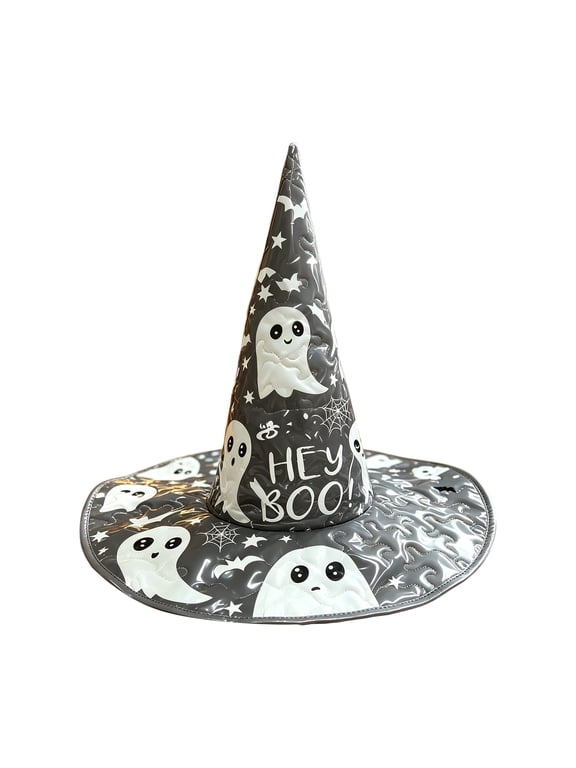 Witch Hat for Women, Halloween Party Costume Hat, Tall Pointed Wide Brim Quilted Cone, Great for Dress Up Cosplay and Seasonal Festivities D