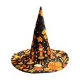 thumbnail image 1 of Witch Hat for Women, Halloween Party Costume Hat, Tall Pointed Wide Brim Quilted Cone, Great for Dress Up Cosplay and Seasonal Festivities F, 1 of 2