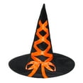thumbnail image 1 of Witch Hat with Ribbon Adult Costume Accessory | Orange, 1 of 4
