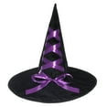thumbnail image 1 of Witch Hat with Ribbon Adult Costume Accessory | Purple, 1 of 4