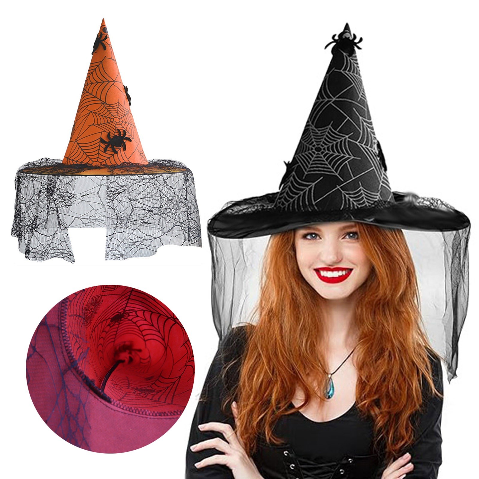 Witch Hat With Veil For Women Vintage Halloween Accessory Gothic Witch Hat With Veil For Women Vintage Halloween Accessory Gothic