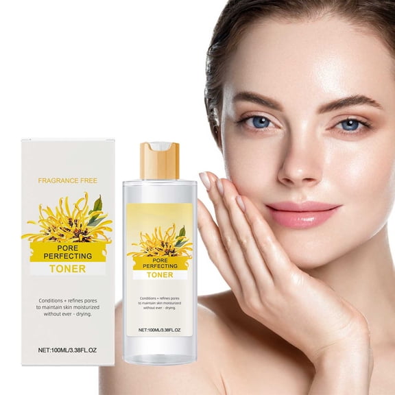 Witch Hazel Hydrating Facial Toner for Pores, Soothing Clarifying Mist for Oily Skin, Calming Alcohol Free Lotion for Balanced Complexion, 100ml Bottle for Daily Refresh