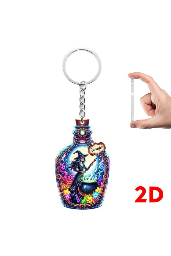 Witch Keychain,Halloween Witch Themed Bag Charm & Key Ring, Cute Spooky Accessory for Keys, Backpacks