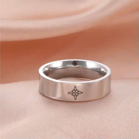 Witch Knot Engraved Rings Stainless Steel Witchcraft Amulet Ring Jewelry