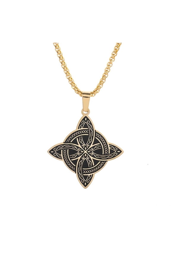 Witch Knot Stainless Steel Necklace Celtics Knot Wiccan Protective Amulet Supernatural Witchcraft Pendant Jewelry Gift