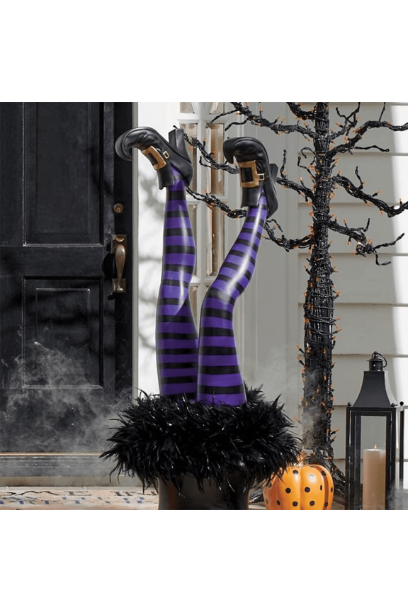 Witch Legs/Halloween Decorations/Evil Witch Legs/Holiday Decorations/Front Yard Courtyard Lawn Garden Party Decoration Garden Decoration Props Halloween Outdoor and Indoor (Purple)