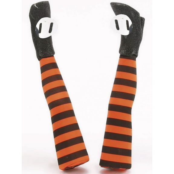 Fun World 13 Inch Orange Stripe Witch Legs Decoration