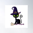 thumbnail image 1 of Witch & Magician Black Cat Miaw Poster Wall Art, Modern Wall Decor For Living Room Bedroom, 30x30 UNFRAMED, 1 of 3